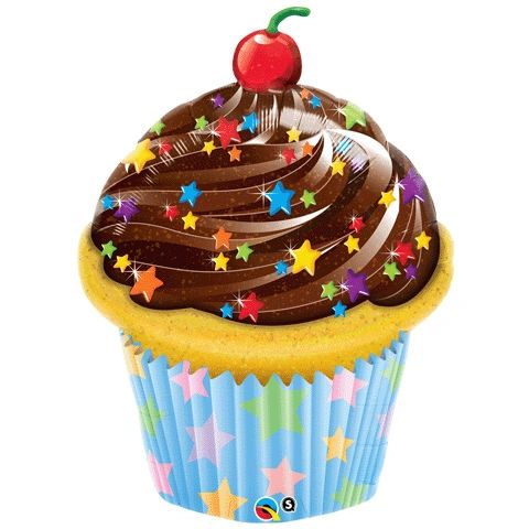 *Chocolate Cupcake Foil Balloon Cherry on Top, 30in