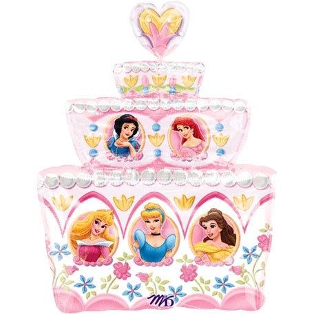 (#28) Jumbo Disney Princesses Fairy Tale Friends Birthday Cake Balloon, 28in - Super Shape Balloon - Discontinued - Jumbo Princess Balloon