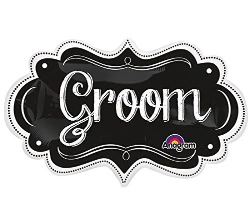 Groom Chalkboard Foil Balloon, 27in - Wedding Balloons