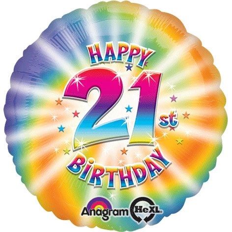 *21st Birthday Foil Balloon, 18n - Multicolor