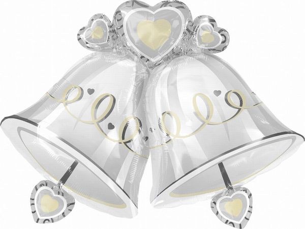 *Wedding Bells Super Shape Balloon, 30in - Anniversary - Bridal