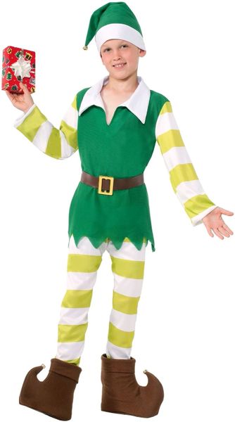 Kids Elf Costume, Christmas Holiday Santa Helpers - Halloween Sale - under $20