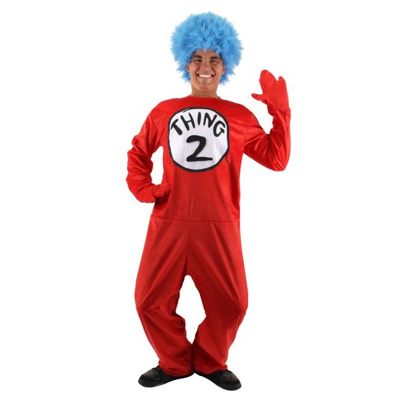 *Dr Seuss Cat in the Hat Thing 1 & 2 Adult Costume, Unisex - Halloween