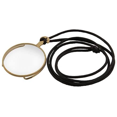 Gold Monocle Glasses on Chain, Detective Costume Accessory - Halloween