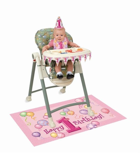 1st Birthday Girls Pink High Chair Decoration Kit - First Birthday - Party Sale