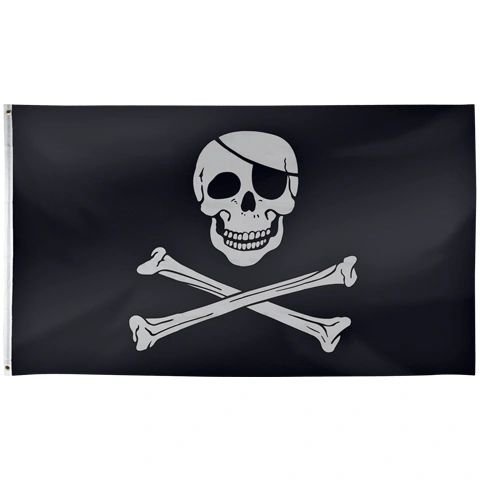 Giant Pirate Skull & Crossbones 5' X 3' Flag - Halloween Decorations