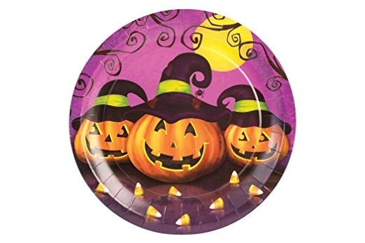 *Halloween Pumpkin Witch Party Plates, 8 plates