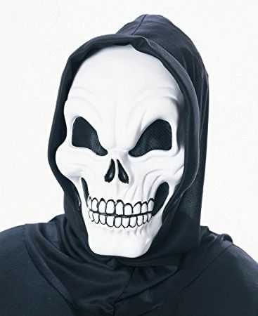Scary Hooded Skeleton Skull Head Mask - Halloween Sale