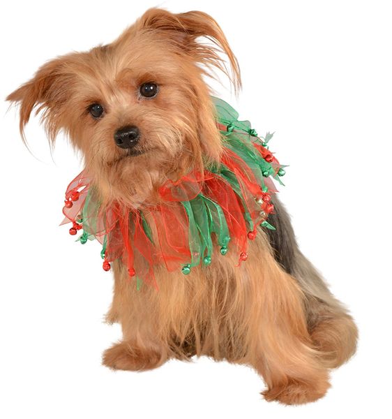Christmas Jingle Bells Frilly Dog Collar, Cat Collar- Pet Costumes