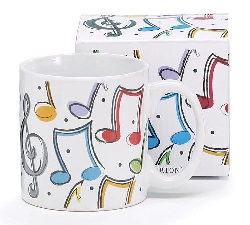 BOGO SALE - Colorful Music Notes Ceramic Coffee Mug - Instrumental Gifts