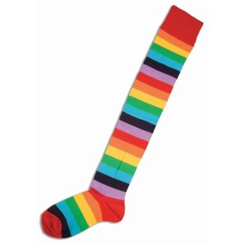 Wacky Rainbow Stripe Knee-High Socks - Clown - Purim - Halloween Sale