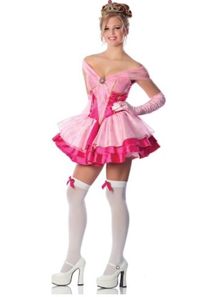 Princess Sleeping Beauty Costume Dress, Pink - Playboy - After Halloween Sale