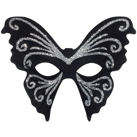 *Black Glitter Butterfly Masquerade Eye Mask - Halloween Sale