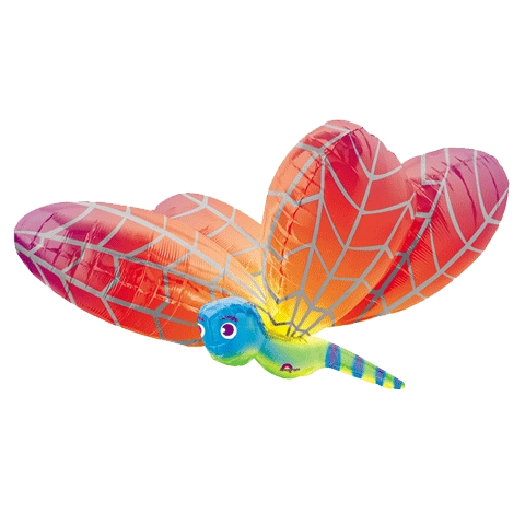 *3D Dragonfly Super Shape Foil Balloon - Rainbow, 40in - Butterfly Balloon