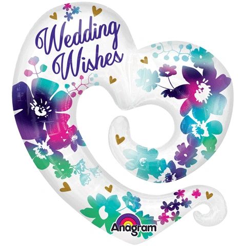 *Wedding Wishes Super Heart Shape Foil Balloon, 31in
