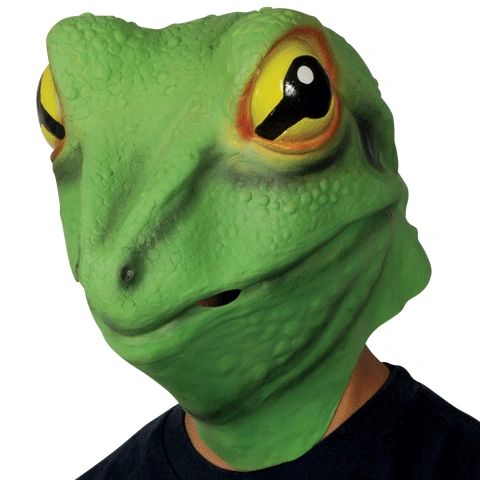 *Green Frog Costume Mask - Reptiles - Kermit Muppet - After Halloween Sale