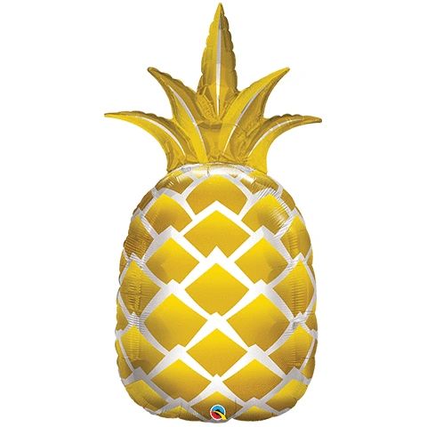 *Jumbo Gold Pineapple Super Shape Balloon, 44in - Tropical Luau Party