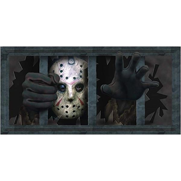 *Friday the 13th Jason Voorhees Wall Decal Window Cling, Floor Sticker - 20x9in - Halloween Sale