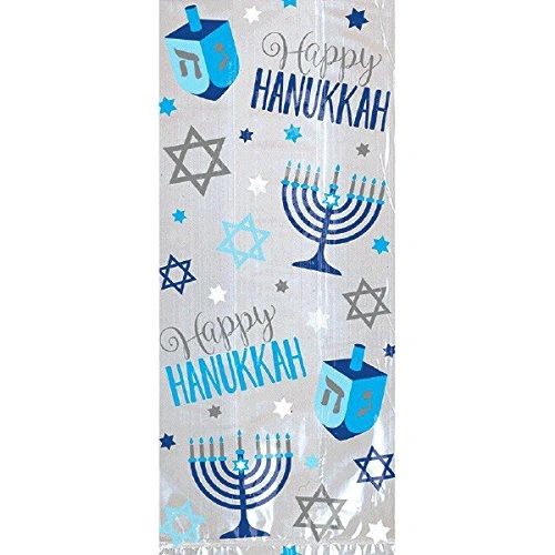 Hanukkah Cellophane Gift Bags with Ties, 9in - 20ct - Chanukah Holiday Sale