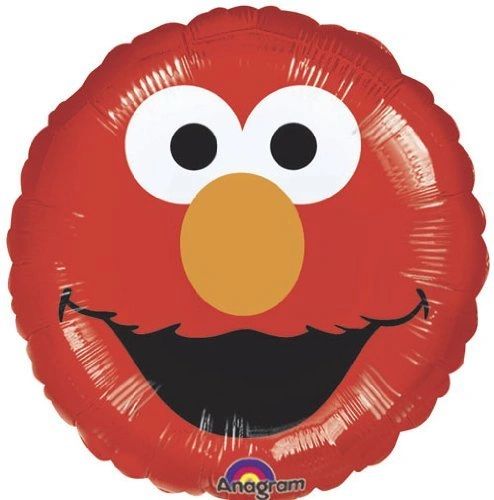 (#C11a) Sesame Street Elmo Smiles Red Foil Balloon, 18in - 2006 - Licensed