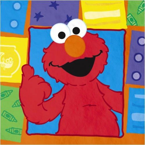 Rare - BOGO SALE - Sesame Street Elmo Loves You Birthday Luncheon Napkins - 2006 - Licensed