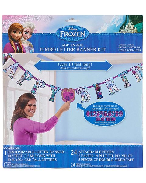 *Giant Disney Frozen Personalized Birthday Party Banner Decoration, 10 feet