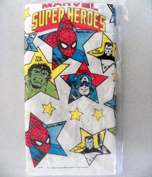 *Vintage Marvel Super Heroes Birthday Party Table Cover, 54 x 96in