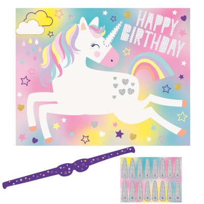 BOGO SALE - Magical Unicorn Birthday Party Game, Up to 16 Players