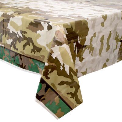 BOGO SALE - Camouflage Birthday Party Table Cover, Military, Army - 54x84in