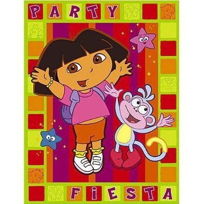 *Rare Dora the Explorer and Boots Party Fiesta Invitations, 8ct