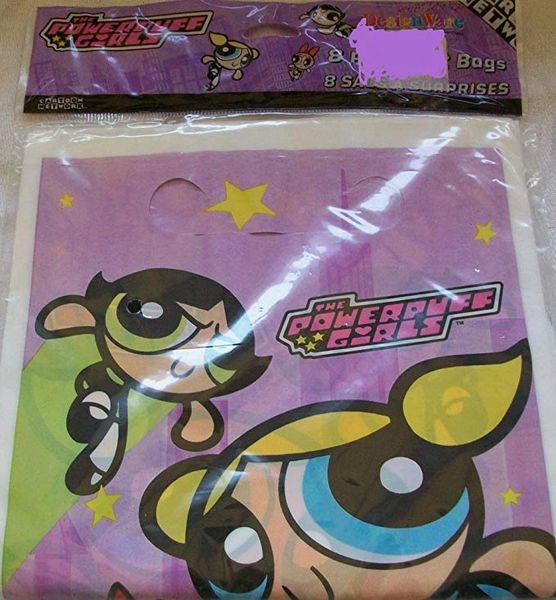 BOGO SALE - Rare PowerPuff Girls Birthday Party Favor Loot Bags, 8ct, 1998 - by Designware - Licensed