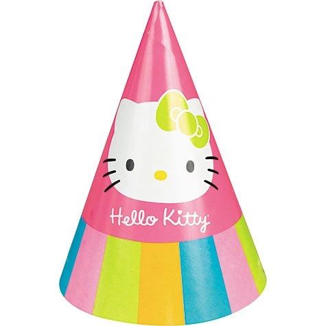 *Hello Kitty Party Cone Hats, 8ct