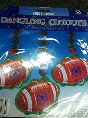 *First Down Football Party Dangling Cutout Swirl Decorations - 30in Long - NFL Sports