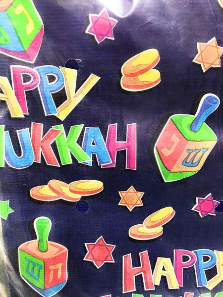 *Happy Hanukkah Party Table Cover, 54x96in