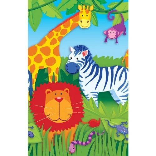 BOGO SALE - Jungle Animals Safari Birthday Party Table Covers - 54x102in