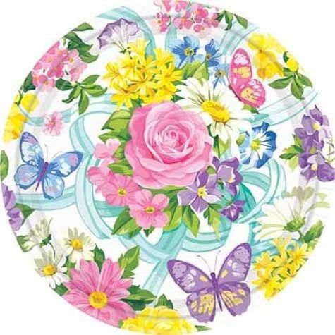 *Signs of Spring Floral Party Plates - Flowers - Bridal Shower - Mom Gifts - Mother's Day