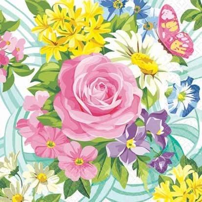 BOGO SALE - Signs of Spring Floral Party Napkins, 16ct - Flowers - Bridal Shower - Mom Gifts - Mother's Day
