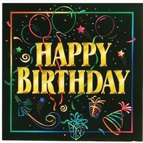 Birthday Brilliance Party Beverage Napkins, 16ct, Black