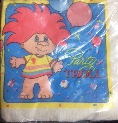 *Rare Vintage Trolls Birthday Party Beverage Napkins, 16ct (1992)