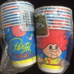 *Rare Vintage Troll Birthday Party Cups, 8ct, 7oz, 1992