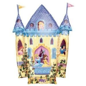 (#39b) Jumbo Disney Castle Balloon, 35in - Princesses Fairy tale Friends Super Shape Foil Balloon