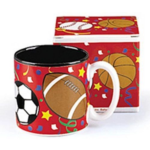 BOGO SALE - Sports Coffee Mug - Basketball, Football, Soccer, 12oz - Red - Dad Gift Sale