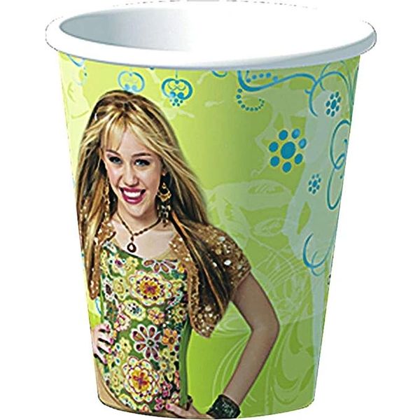 Hannah Montana Birthday Party Cups, Green - 9oz - 8ct - Miley Cyrus