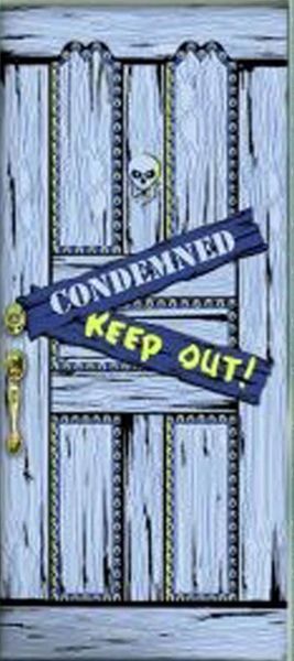 *Condemned, Keep Out! Haunted Door Cover, Wall Decoration - 27x60in - Halloween Sale