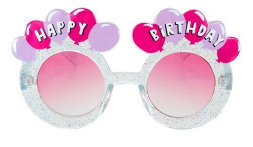 *Happy Birthday Glasses with Pink Balloons