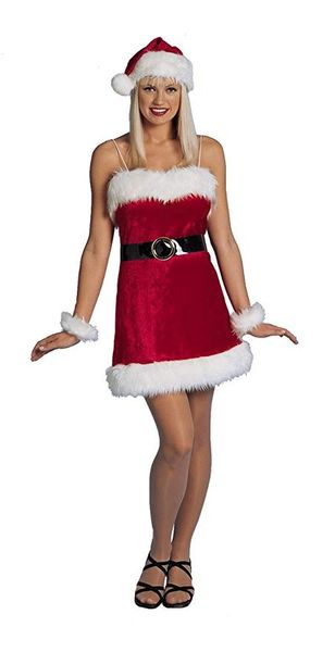 *Deluxe Mrs Clause Red Velvety Christmas Costume Dress & Santa Hat, Women's - Holiday Party - SantaCon