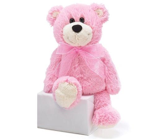 *Pink Teddy Bear Plush, 10in - Newborn Baby Girl Gifts