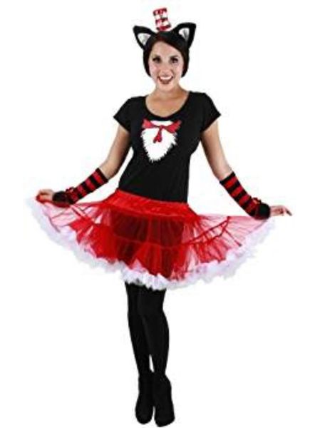 *Deluxe Dr Seuss Costumes the Cat in the Hat Tutu Costume, Women's Large - Halloween