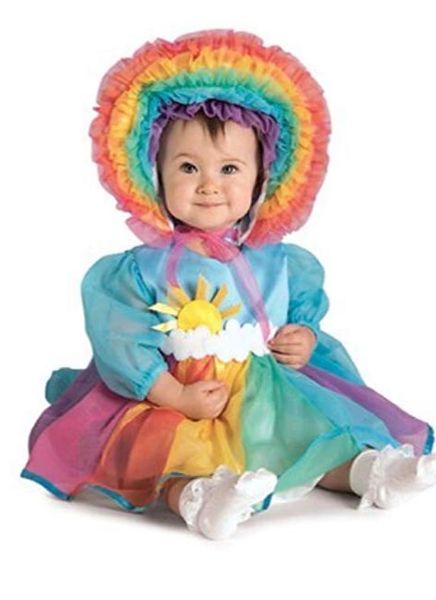 Rainbow Sunshine Ruffle Costume Dress, Infant Girl - Purim - After Halloween Sale - Pride - under $20