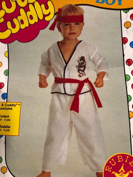 White Karate Ninja Costume, Infant Boys Age 1-2 - After Halloween Sale - under $20